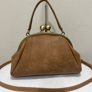 Unique Crazy Horse Cowhide Handmade Retro Style Kisslock Handbag/Multi Use Style